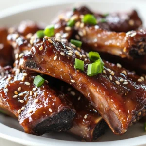 Chinese-Style Sticky Ribs are a beloved dish that embodies the balance of sweet, sour, salty, and umami tastes characteristic of Chinese cuisine. The combination of soy sauce, honey, and hoisin sauce creates a sticky and caramelized glaze that's sure to please. These ribs are perfect for those who love the sweet and savory flavors of Chinese cuisine. The ideal time to serve this dish is not specified in the recipe, but given its flavor profile and presentation, it would be suitable for various occasions, including special gatherings or as a main course for dinner parties.