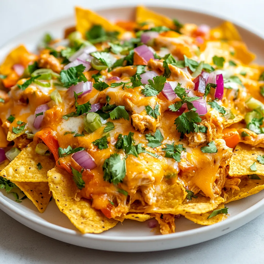 The Spicy Buffalo Chicken Bell Pepper Nachos Recipe is a unique and flavorful twist on traditional nachos. This recipe combines the creaminess of cheese, the crunch of tortilla chips, and the bold flavors of buffalo chicken and bell peppers. The combination of these ingredients creates a dish that is perfect for those who enjoy spicy and savory flavors. The recipe is ideal for a quick and delicious snack or appetizer, making it suitable for gatherings with friends and family.