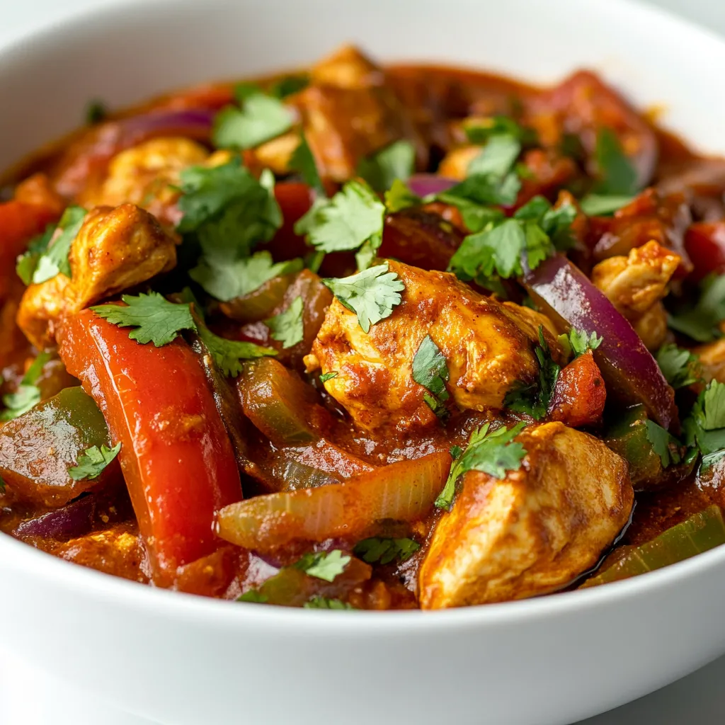 The Chicken Jalfrezi recipe is a quick and delicious dish that can be prepared in just 30 minutes. This recipe is perfect for those who want to cook a mouth-watering meal without spending too much time in the kitchen. It is a popular Indian dish known for its spicy and flavorful sauce, making it a great option for those who want to try something new and exciting. The dish is typically served over basmati rice or with naan bread, but the specific serving suggestions are flexible and can be adjusted according to personal preferences. Not specified in the recipe is when this dish is best served, but given its spicy and flavorful nature, it could be suitable for a variety of occasions.