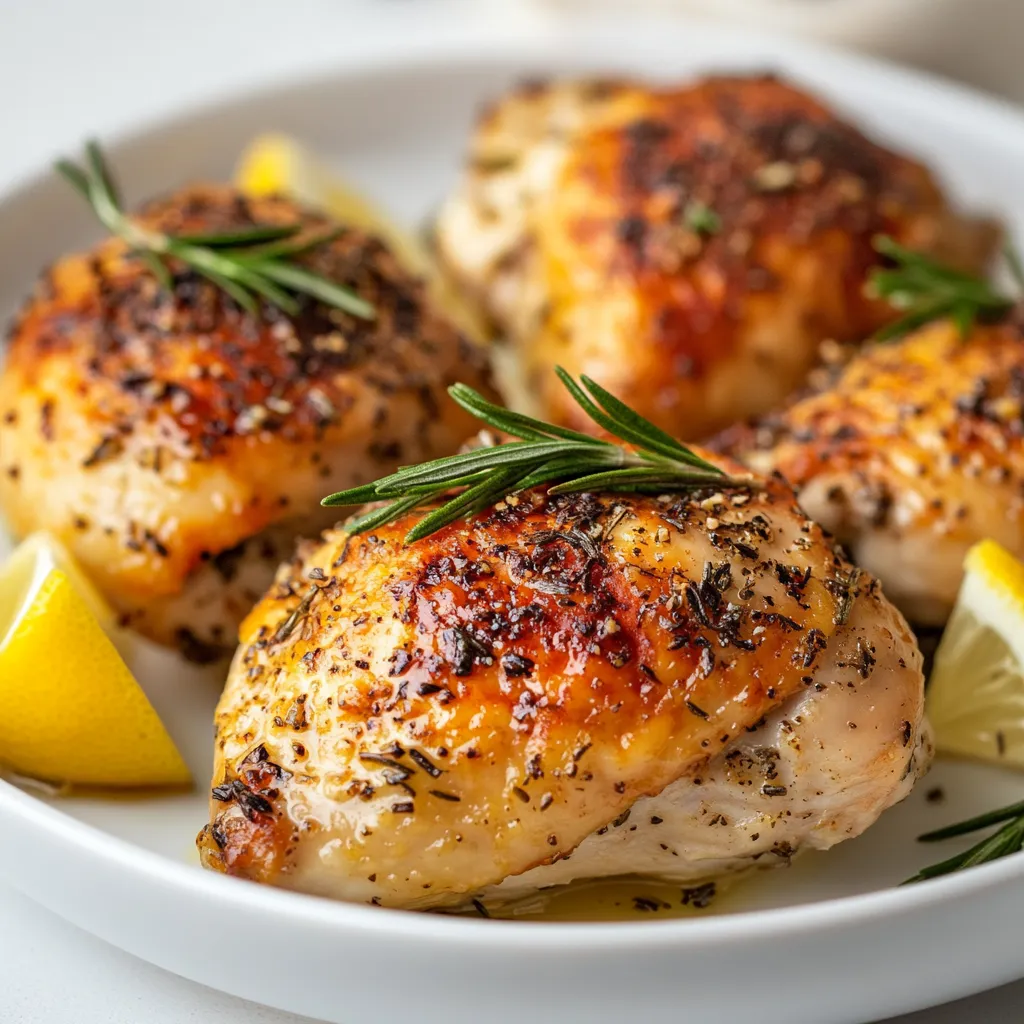 Oven-baked chicken quarters are a staple in many households due to their simplicity and the delicious flavor they offer. This recipe is perfect for a weeknight dinner or a special occasion, as it serves 4-6 people and can be prepared in under an hour. The dish is characterized by its aromatic blend of spices, including garlic powder, onion powder, paprika, thyme, and rosemary, which infuse the chicken with a savory taste. Not specified in the recipe is the specific taste or texture profile, but the combination of spices and the oven-baking method suggest a crispy exterior and a juicy interior.