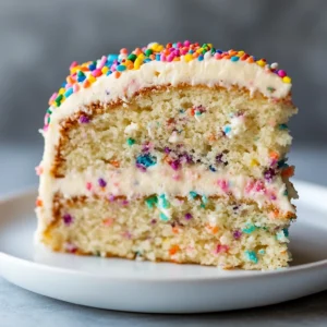 The Funfetti Birthday Surprise cake is a delightful and colorful dessert perfect for celebrating special occasions. This cake is not only visually appealing but also offers a delicious taste experience. It's ideal for birthdays, making it a great way to add a personal touch to the celebration. The recipe yields two 9-inch round cakes, serving 8-10 people, making it perfect for small to medium-sized gatherings. Not specified in the recipe is when to serve the cake, but it's clear that it's meant for special occasions.
