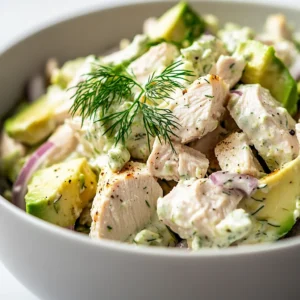 The Avocado Greek Yogurt Chicken Salad Recipe is a unique and delicious dish that combines the creaminess of Greek yogurt with the freshness of avocado and the savory flavor of chicken. This salad is perfect for warm weather or any time a refreshing meal is desired. It offers a blend of protein, healthy fats, and fiber, making it a nutritious option for those seeking a balanced diet. The combination of flavors and textures, from the tangy yogurt to the silky avocado and the crunch of fresh herbs, creates a culinary experience that is both satisfying and light.