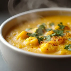 The Delicious Curried Cauliflower and Squash Soup Recipe is a hearty and comforting meal perfect for a chilly day. This recipe combines the richness of curry powder, cumin, turmeric, and paprika with the creaminess of coconut milk, creating a truly unique flavor profile. The addition of cauliflower, butternut squash, and carrots provides a delicious contrast in textures. This soup is not only delicious but also visually appealing, making it an excellent option for special occasions or casual gatherings.