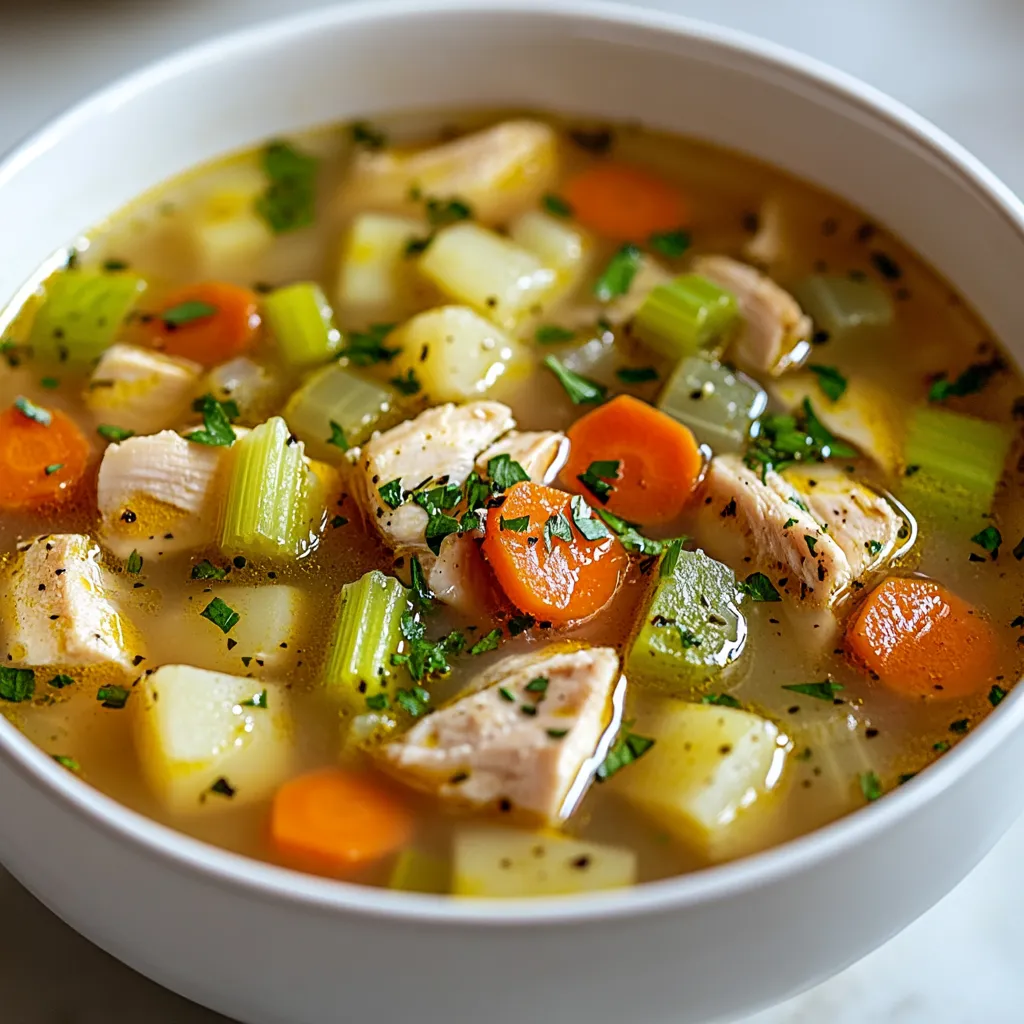 The Lemon Chicken Soup Delight Recipe is a dish that offers a unique blend of flavors, combining the zest of lemon with the comforting warmth of chicken and vegetables. This recipe is perfect for any occasion, whether it's a casual gathering or a special event. The taste of the soup is a delicate balance of sour and savory, with the brightness of lemon juice cutting through the richness of the chicken and vegetables. As for when to serve this recipe, it is not specified in the recipe, but it can be enjoyed at any time of the year, depending on personal preference.
