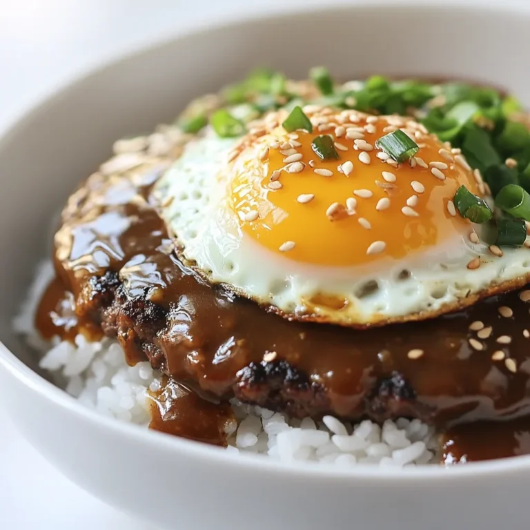 Hawaiian cuisine is a unique fusion of different flavors and cooking techniques, and one of its most iconic dishes is the Loco Moco. This recipe is a variation of the classic Loco Moco, with added flavors that elevate the dish to a whole new level. The combination of savory ground beef, fried egg, and beef gravy, all served over a bed of Japanese rice, makes for a hearty and satisfying meal. Not specified in the recipe is the ideal time to serve this dish, but it can be enjoyed at any time of day, whether it's for breakfast, lunch, or dinner.