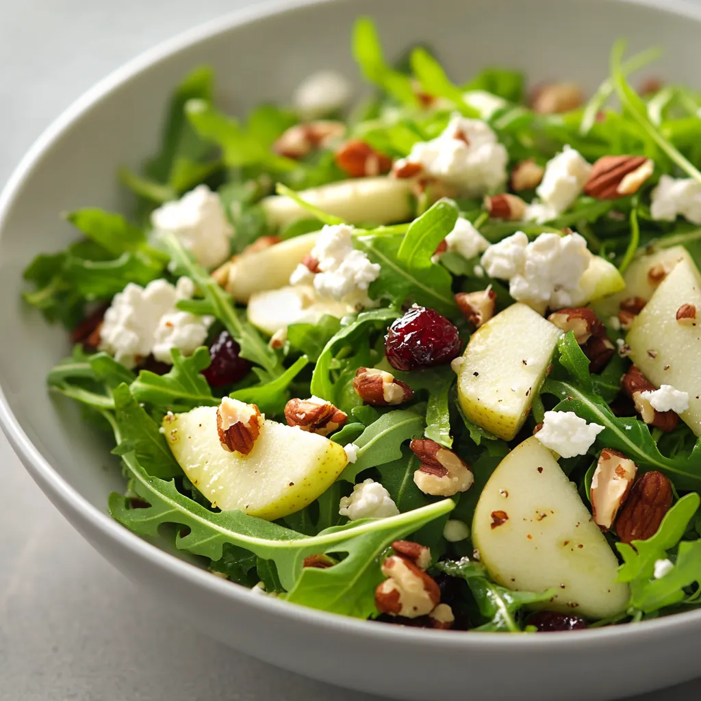 The Delicious Goat Cheese Salad with Arugula and Apple is a fresh and flavorful dish, perfect for a quick lunch or dinner, combining tangy goat cheese, crunchy apples, and peppery arugula. This easy-to-make recipe is ideal for those looking for a healthy and tasty meal, with the perfect blend of flavors and textures. Not specified in the recipe is the exact occasion or event for which this salad is most suitable, but its light and refreshing nature makes it a great candidate for a variety of gatherings or everyday meals.