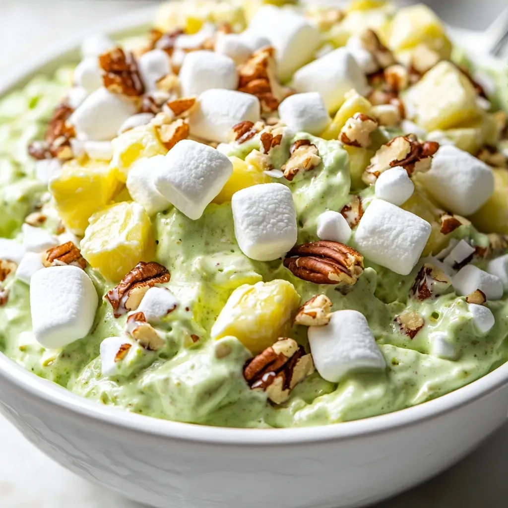 The Watergate Salad is a classic dessert that has been enjoyed for generations. It is a refreshing and tasty treat that is perfect for any occasion. With its unique combination of pistachio pudding mix, crushed pineapple, and Cool Whip, this salad is sure to be a hit with your guests. The best time to serve this salad is during warm weather or at outdoor gatherings, as it provides a cool and refreshing treat. Not specified in the recipe is the specific taste or flavor profile, but it can be inferred that the combination of ingredients provides a sweet and satisfying experience.