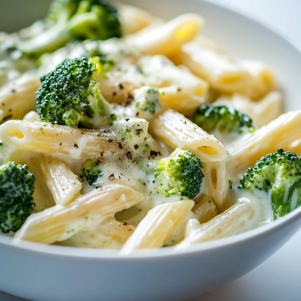 The Creamy Broccoli Pasta Delight Recipe is a quick and delicious meal perfect for a weeknight dinner, combining broccoli, garlic, and Parmesan cheese in a creamy sauce. This dish is ideal for those looking for a flavorful and satisfying meal that can be prepared in no time. The combination of broccoli, garlic, and Parmesan cheese in a creamy sauce makes for a rich and savory flavor profile that is sure to please even the most discerning palates. Not specified in the recipe is the specific occasion or time of day this dish is best served, but its versatility makes it suitable for a variety of occasions.