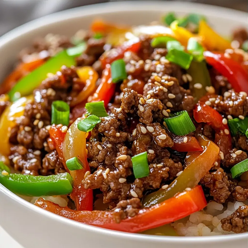 Mongolian Ground Beef Blaze is a dish that combines the bold flavors of Asia with the spicy kick of red pepper flakes, creating a culinary experience that ignites the taste buds. This recipe is perfect for those who enjoy a mix of savory and spicy flavors, making it an excellent choice for a weeknight dinner or a weekend meal. The combination of ground beef, mixed bell peppers, and a blend of sauces including soy sauce, oyster sauce, and sesame oil, creates a rich and complex flavor profile. Not specified in the recipe is the specific occasion or holiday it is typically served during, but its versatility makes it suitable for various occasions.