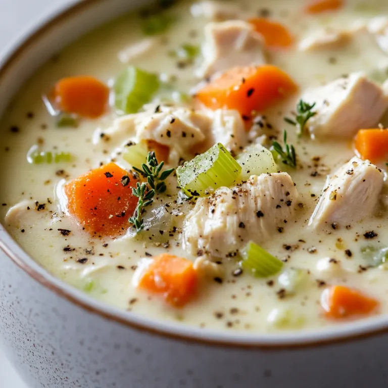Creamy chicken soup is a comfort food classic that warms the heart and soul. The combination of tender chicken, flavorful vegetables, and rich cream creates a deliciously satisfying meal. Not specified in the recipe is when to serve this dish, but it can be enjoyed at any time of the year, making it a versatile option for various occasions. Whether you're looking for a soothing meal on a chilly day or a hearty dish to serve at a gathering, the Creamy Chicken Soup Delight recipe is an excellent choice.