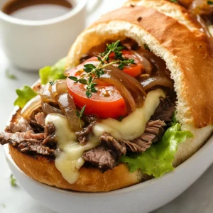 French Dip Sliders are a delicious and satisfying meal that combines the richness of beef, the sweetness of caramelized onions, and the creaminess of melted Gruyère cheese. Not specified in the recipe is when to serve, but given the nature of the dish, it is suitable for a variety of occasions, whether it be a quick lunch, a dinner party, or a casual gathering with friends. The taste of French Dip Sliders is a perfect blend of flavors, with the tender beef, crispy onions, and melted cheese all coming together to create a truly mouth-watering experience.