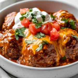 This Baked Enchilada Meatballs recipe offers a unique and flavorful twist on traditional meatballs, incorporating the bold flavors of enchilada sauce and a blend of spices. The dish is perfect for those looking for a quick, delicious meal that can be prepared with ease. The combination of ground beef, enchilada sauce, and various spices makes for a compelling culinary experience. The recipe's simplicity and the use of readily available ingredients make it accessible to a wide range of cooks. Not specified in the recipe is when exactly to serve this dish, but given its flavorful and spicy nature, it could be ideal for a variety of occasions, from casual dinners to special gatherings.