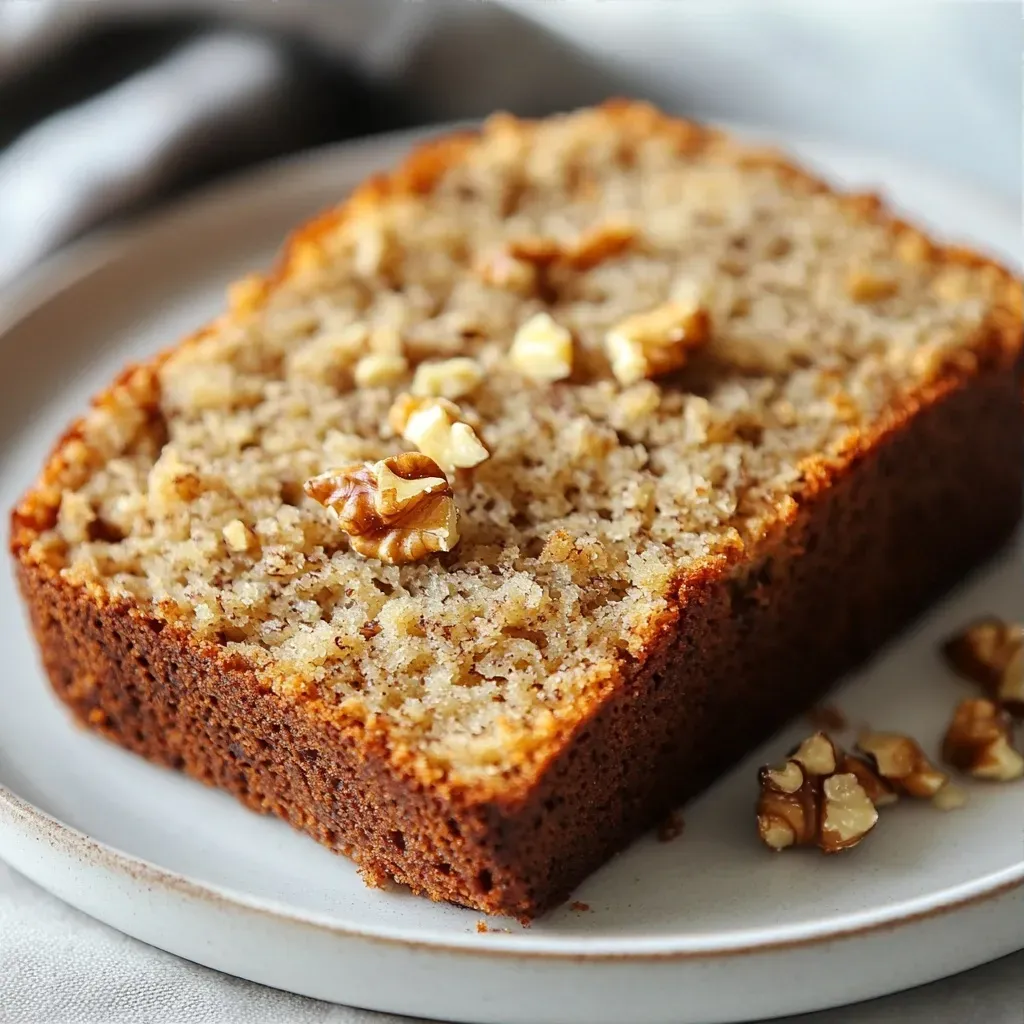 Banana bread is a classic dessert that is easy to make and delicious to eat. It is a great way to use up ripe bananas and can be customized with various ingredients, such as nuts or chocolate chips. The taste of banana bread is sweet and moist, with a subtle flavor of bananas and a crunchy texture from the nuts. It is a perfect dessert to serve during breakfast, brunch, or as a snack. Not specified in the recipe when it is best to serve banana bread, but it is often enjoyed at any time of the day.